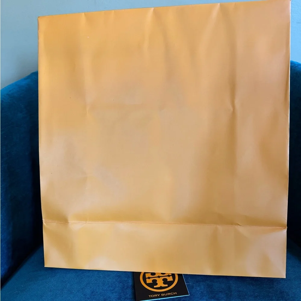 Tory Burch Gift Bag 16” x 15”x 6” Ribbon Gift Tag